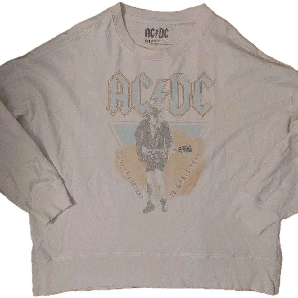 ACDC Mujer Sudadera De Colección Logo Cuello Redondo Pullover Estampado Gráfico XXL Rock N Roll Foto 3 de 4