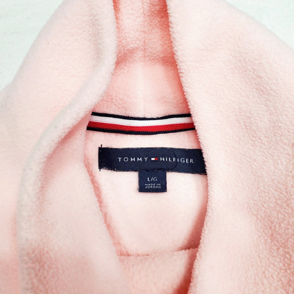 Tommy Hilfiger Women's Turtleneck Sweater Size Large Pink Long Sleeve Faux Fur - Image 3 of 4