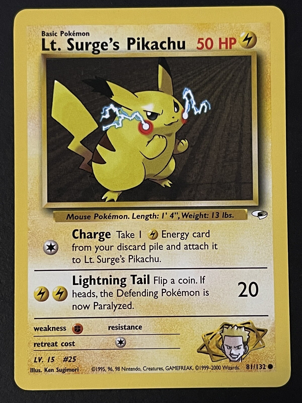 Lt. Surge's Pikachu Gym Heroes WOTC 81/132 NM!!