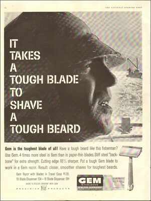 1958 Vintage ad for GEM Razor Blades retro Sailor photo 10/24/21 | eBay