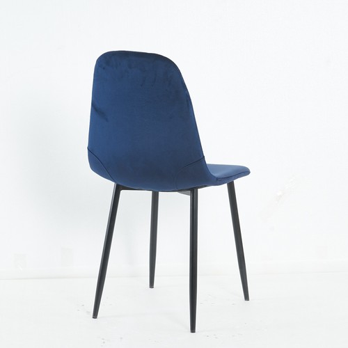 Amaze 4X Blue Dining Chair Velvet Padded Seat Metal Leg Kitchen Dressing Office - Picture 7 of 25