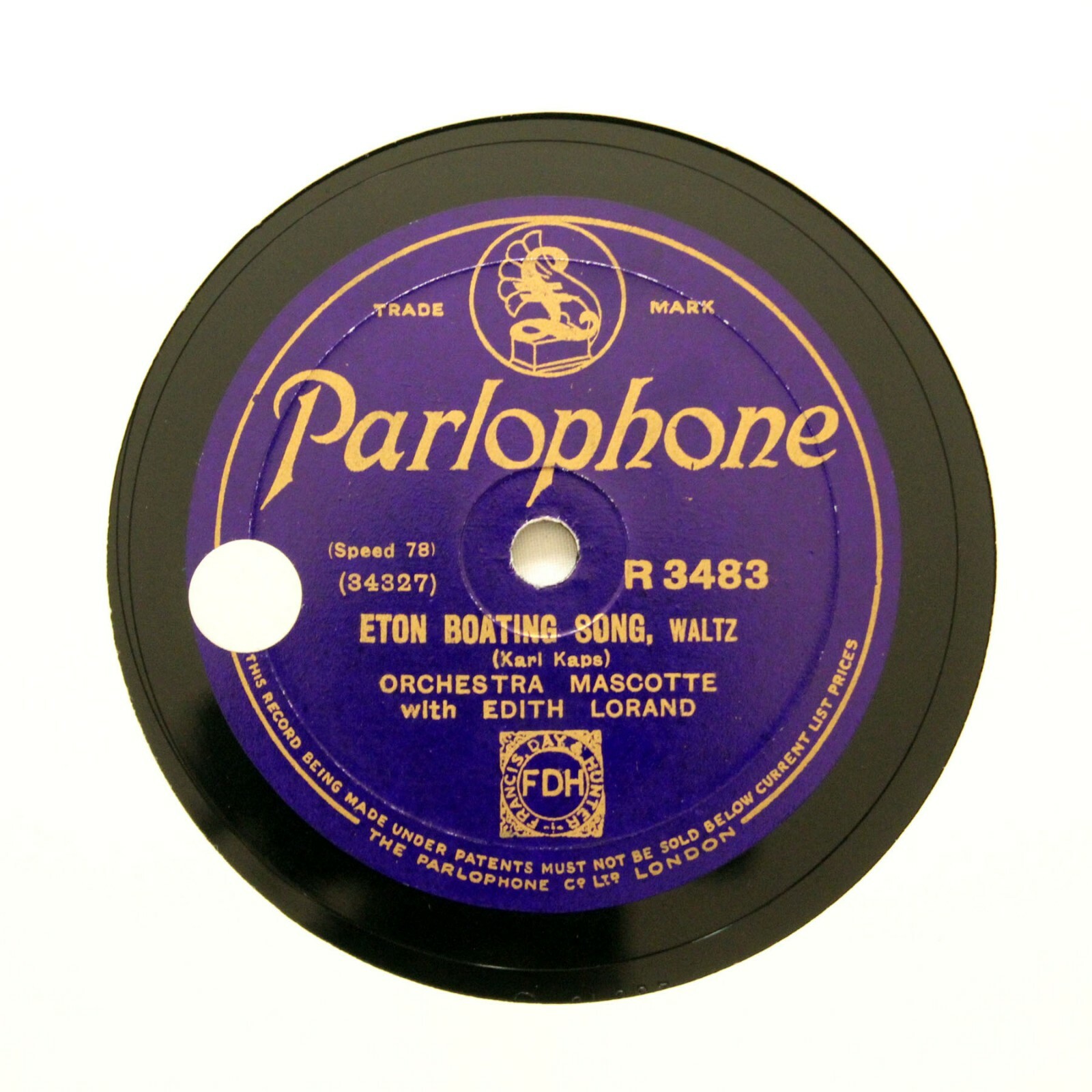 ORCHESTRA MASCOTTE w E. LORAND "Eton Boating Song" (E++) PARLOPHONE R