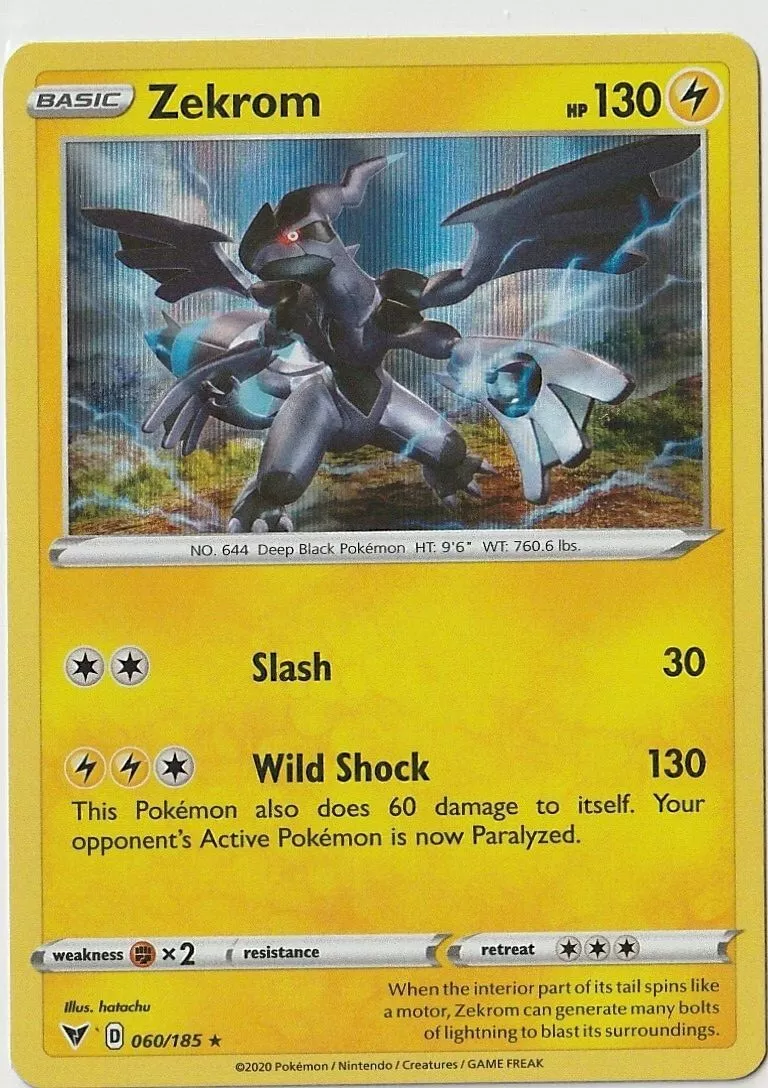 Zekrom 60/185 Pokemon Holo 2020 Vivid Voltage