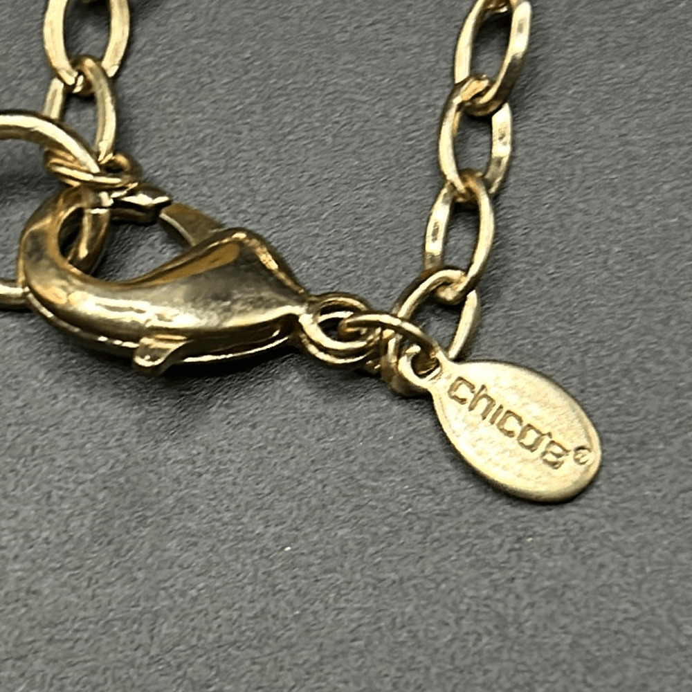 Chico’s Hammered Gold Coin Disc Long Necklace - image 6