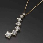 3.00 Ct Round Cut Real Moissanite Journey Pendant 14k Yellow Gold Plated Silver — photo 2