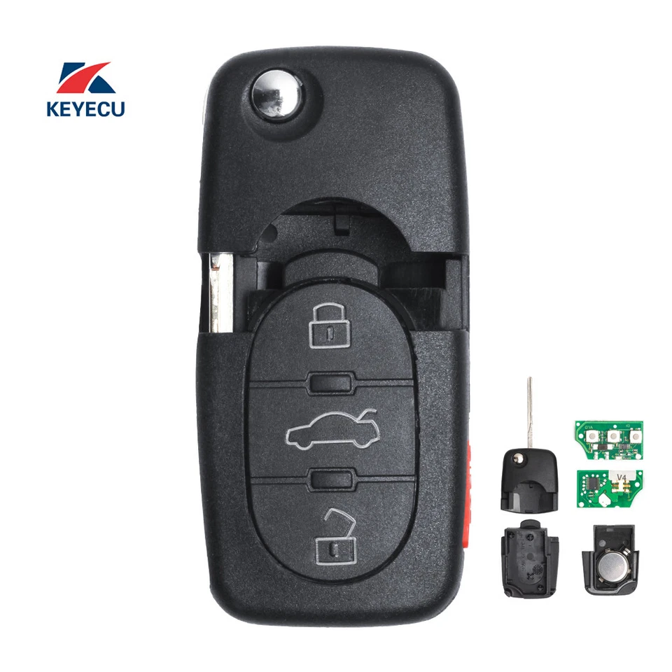 Uncut for Audi Allroad Quattro 2001-2005 Remote Key Fob FCC ID: MYT8Z0837231 Foto 2 de 3