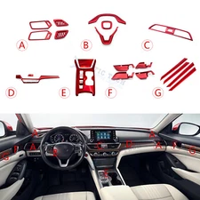 For Honda Accord 18-2022 Red Dash Center AC Vent Outlet Gear Panel Decor Trim