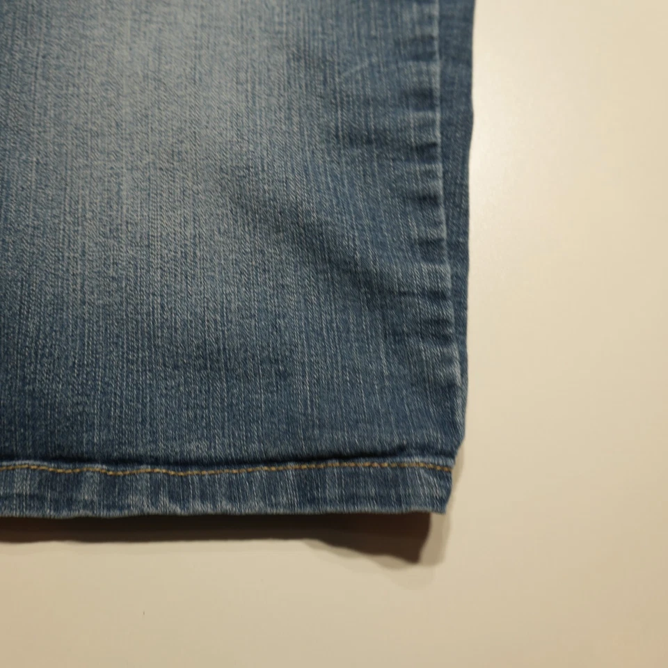 Falda Lápiz Pantalones de Violonchelo Talla Grande Azul Denim Bolsillos Flexibles Tiro Alto Informal Foto 3 de 4