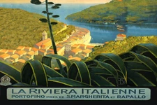 PORTOFINO Italy Horizontal Italian Riviera Travel Vintage Poster Repro FREE S/H