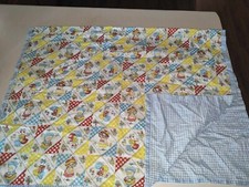 Vintage Fabrics Hand Made Quilt Lap/Baby Blanket Little Girl Quilted 34" x 52"