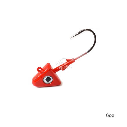 4pcs 6oz Shad Jig Head 32786 MUSTAD 2x Strong Hook 10/0 Nickel Red color - Picture 8 of 8