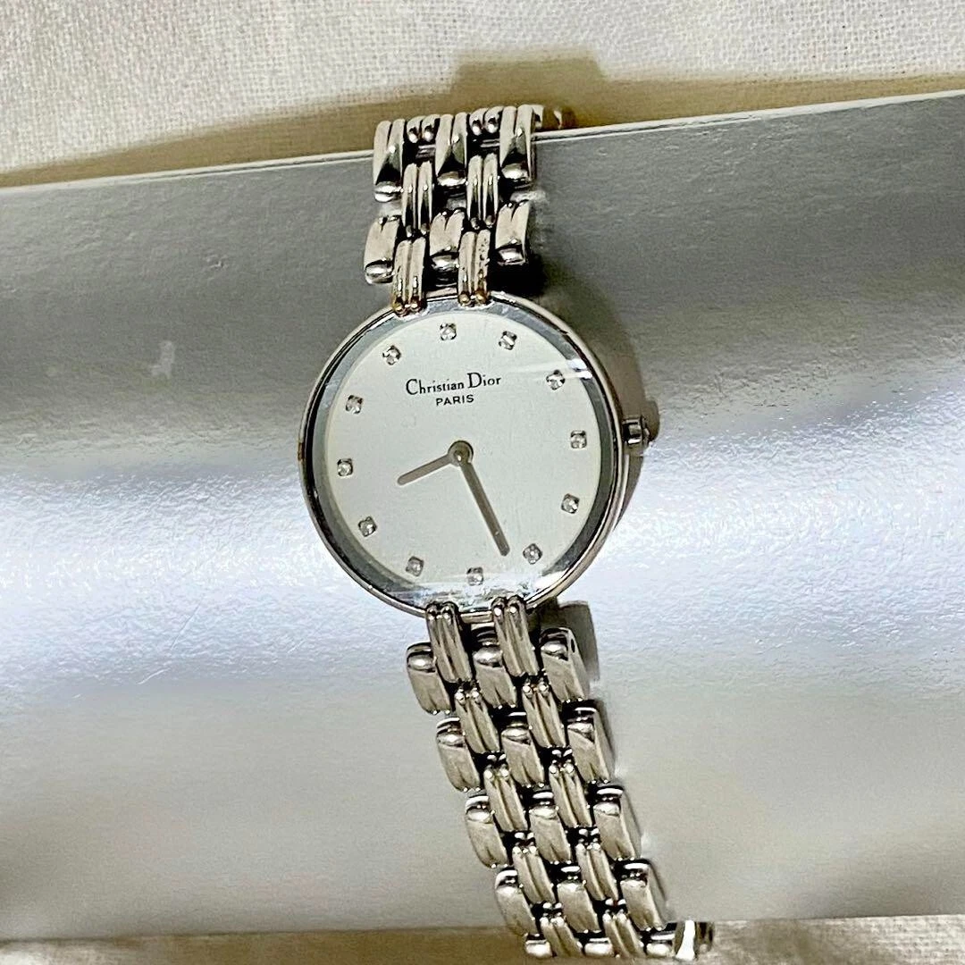 Christian Dior Bagira D44 120 12P diamants cadran blanc femme occasion fonctionne
