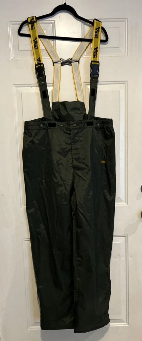 Viking Journeyman 420D Men’s Large Rain Gear Overall Bibs Rip-prove Landscaper