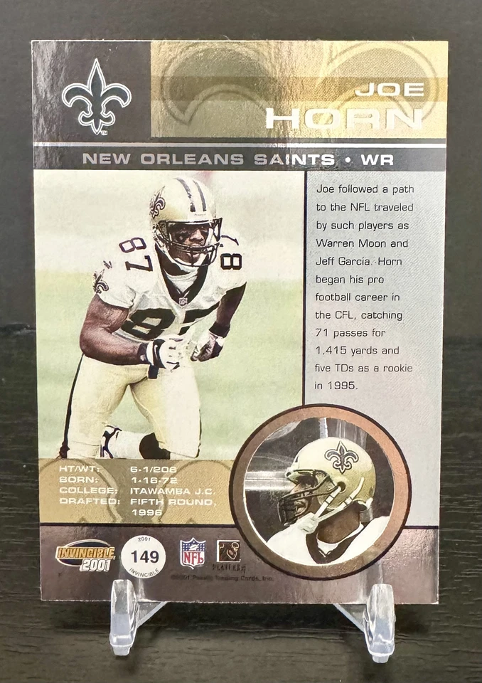 2001 Pacific Invincible #149 Joe Horn #/1000 - Image 2 of 2