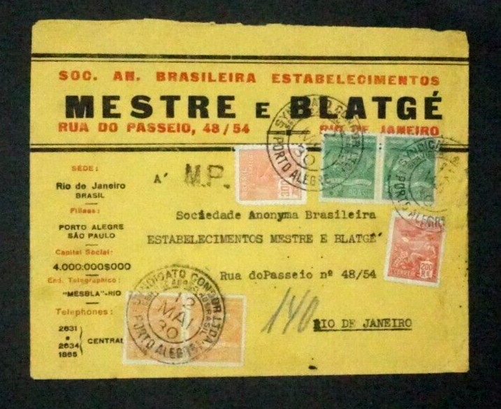Brazil 1930 Mestre e Blatge cover Harley-Davidson Porto Alegre to Rio de Janeiro