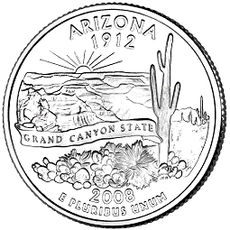 2008-P, 0,25 $ Arizona State Quarter US Mint 100 Coin Bag, Sealed, Mint Packaging - Bild 3 von 4