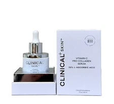 CLINICAL + SKIN Vitamin C Pro-Collagen Serum 20% L-Ascorbic Acid 1 oz BRAND NEW