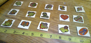 vintage lot 15 paper Cracker Jack premiums fun shiny stickers 1-15 cjd