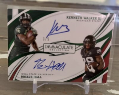 2022 Panini Immaculate Breece Hall / Kenneth Walker Dual Auto #3/5 On Card!