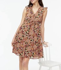 Women’s New J. Crew Factory 🌿 Ruffle V-neck mini dress Size 2