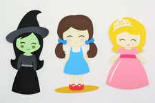 Wizard Of Oz Dorothy Glinda Wicked Witch Paper Die Cut Scrapbook Embellishment
