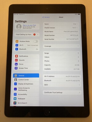Apple iPad 5th Gen 32GB Wi-Fi 9.7in. - Space Gray | Dual Core 1.85
