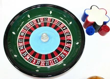 Roulette Wheel Poker Chips Dip Tray Linens and Things Gambling Las Vegas Party