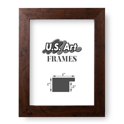 US Art Frames 1'' Flat Distressed Mahogany MDF Wall Decor Picture Poster Frame