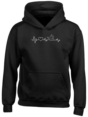 Herzschlag mit Reiten Mädchen Tier Kinder Kapuzen Top Hoodie Jungen Mädchen Geschenk