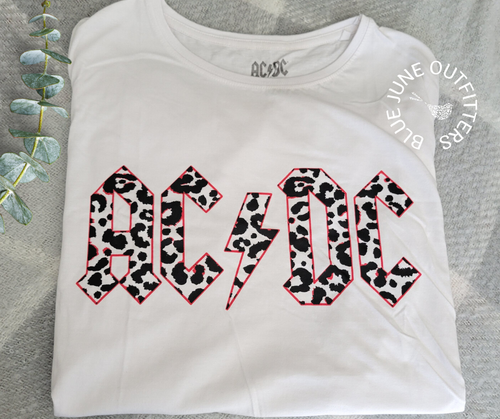 DAMEN AC/DC EINFARBIGES LEOPARDEN T-SHIRT | OFFIZIELL LIZENZIERT - Bild 2 von 4