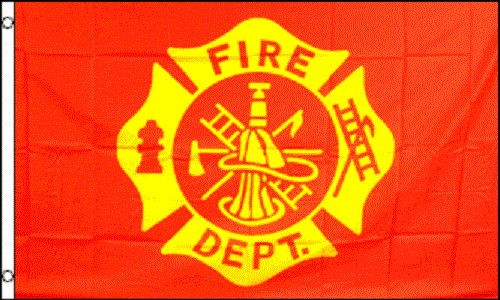 New 3x5 Fire Department Flag FireFighter Red Banner Man Cave Garage Gift Mom Dad - Afbeelding 1 van 2