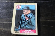 STEVE CRAWFORD  1987 TOPPS BOSTON RED SOX AUTOGRAPHED CARD