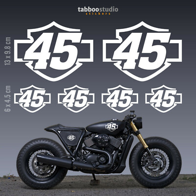 Pegatinas Harley 6 Numeros adhesivos moto cafe racer stickers aufkleber