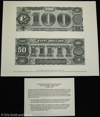 BEP Intaglio Print ANA 2001 Souvenir Card B255