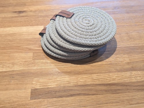 Set of 6 Placemats or 6 Coasters Place Table Mats Woven Hand Made Knit - Picture 30 of 41