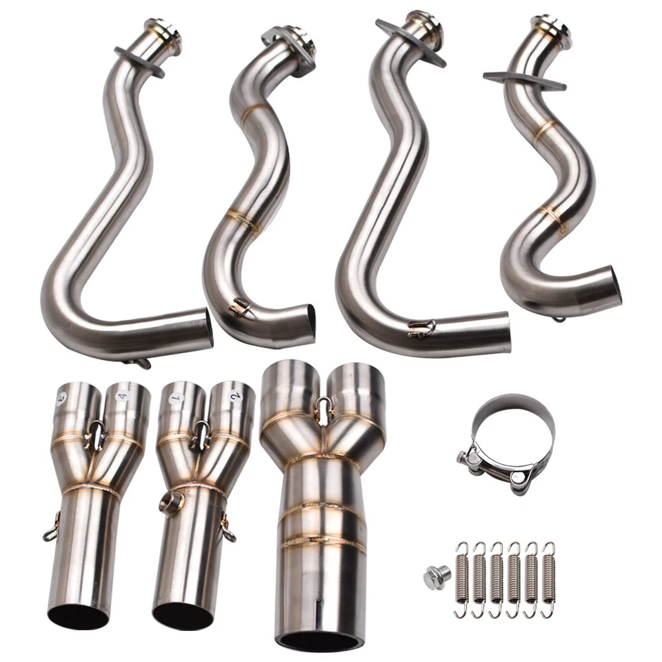 For Kawasaki Ninja ZX6R ZX636 2009-2019 Modified Header Exhaust Front Link Pipe - Image 2 of 4