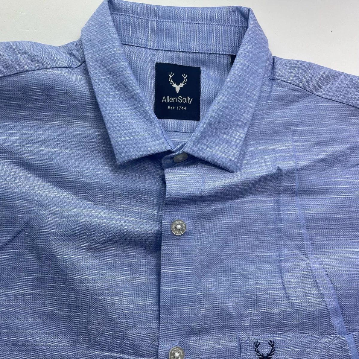 Allen Solly Men s 2XL Blue Long Sleeve Button Down Shirt