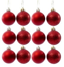 24pcs Christmas Baubles 3.8cm, Tree deocor Balls Xmas Party Wedding Ornament