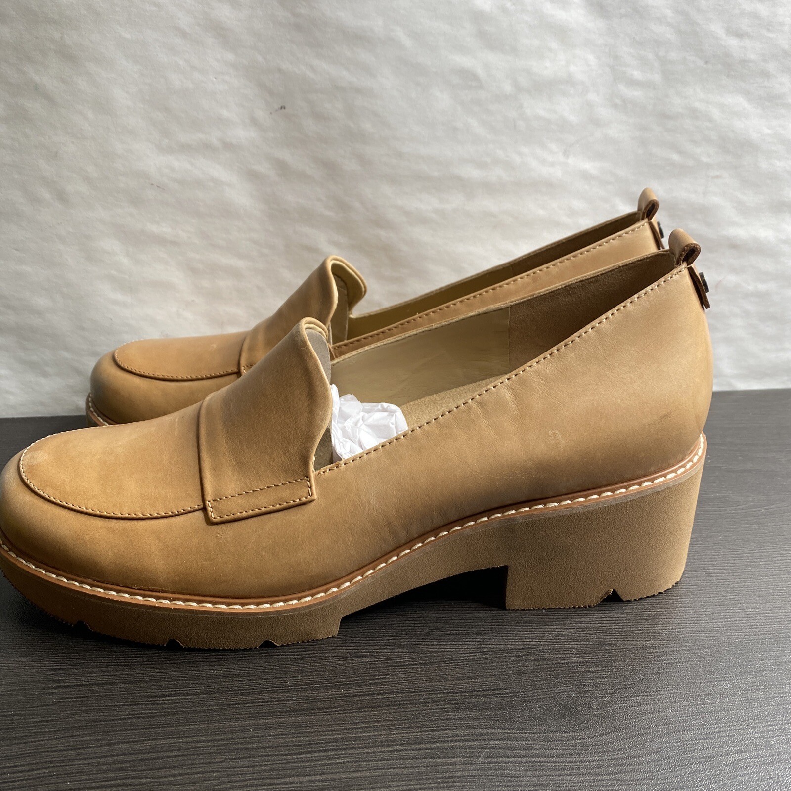 Naturalizer Womens Darry Tan Leather Loafer Heels Shoes Size 11W eBay