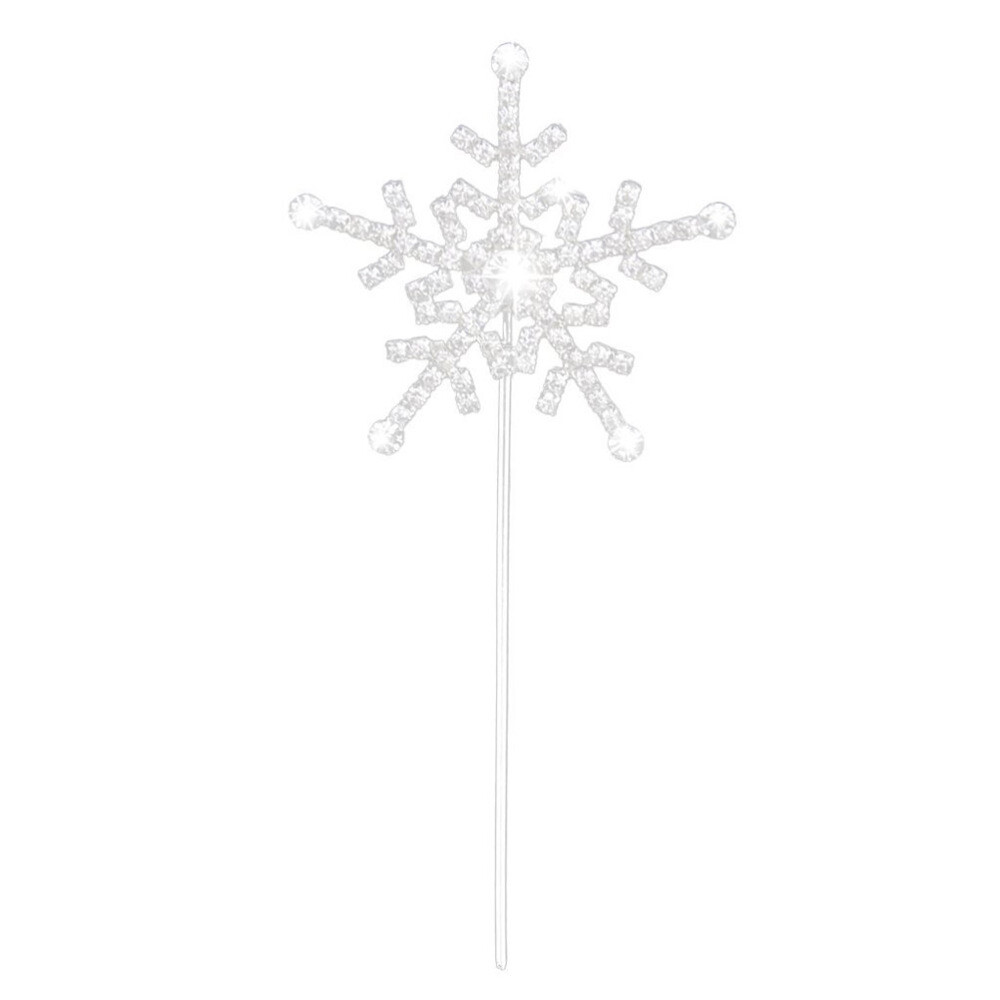 Silver Rhinestone Snowflake Cake Topper for Wedding or Anniversary Decor