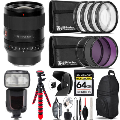 Sony FE 35mm f/1.4 GM Lens + 7 Piece Filter  & More - 64GB Kit
