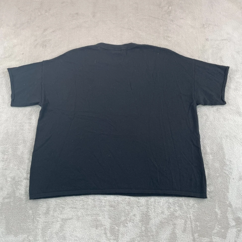 Camisa Polo Ralph Lauren Mujer Grande Negra Cachemira Gran Tamaño Crew Manga Corta Foto 4 de 4