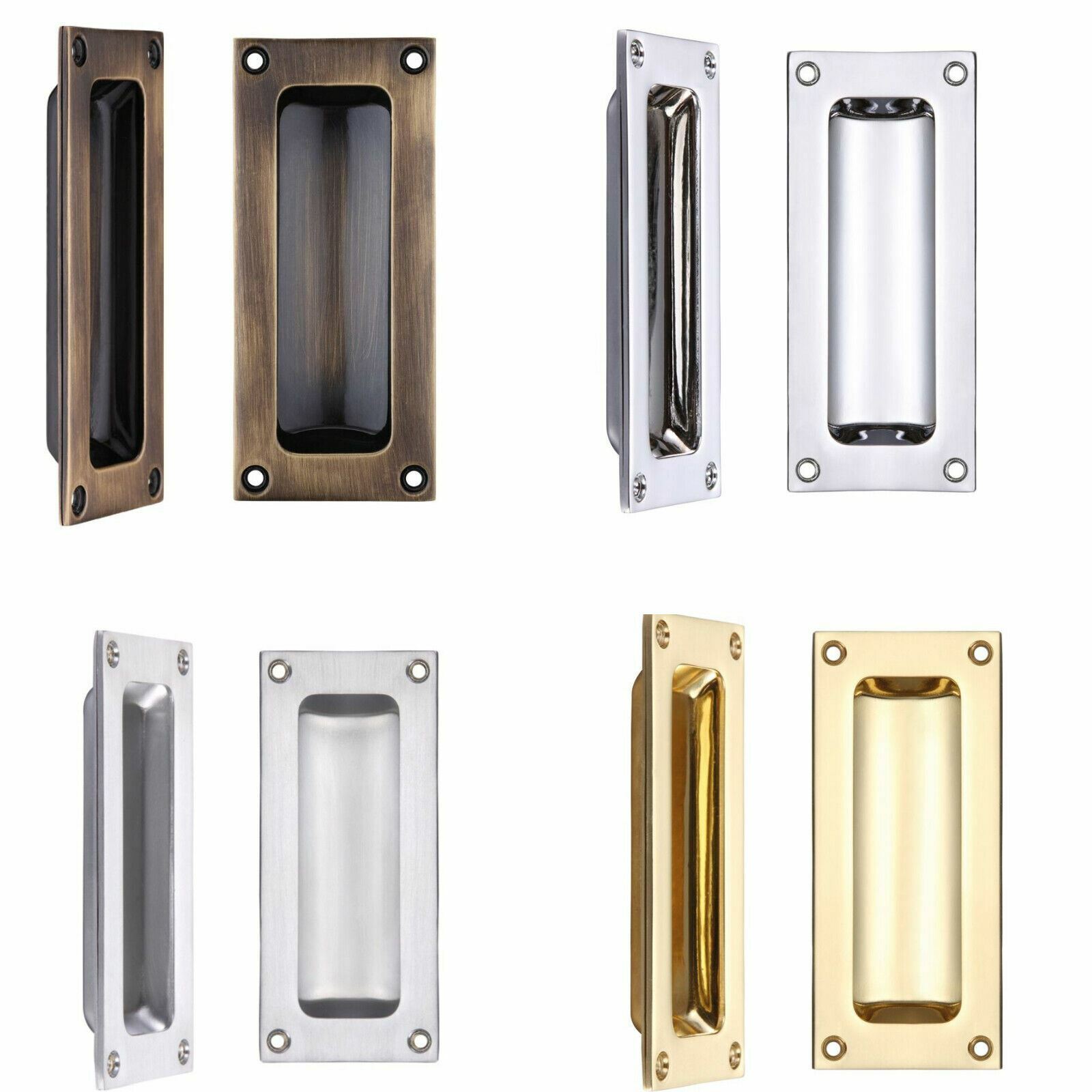 Inset Sliding Door Handle Rectangular Recessed Flush Door Handles For  Wardrobe