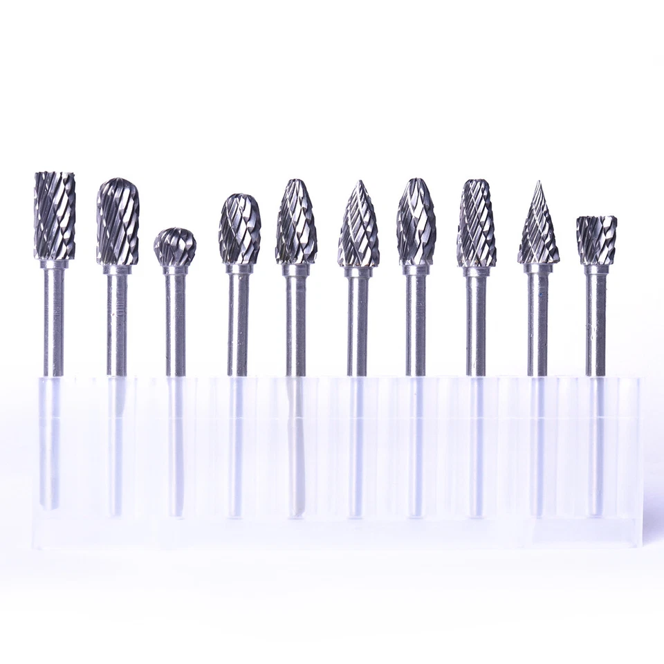 10tlg Frässtift Hartmetallfräser Wolframcarabid Fräser HM Schaftfräser Set 3x6mm - Bild 3 von 4