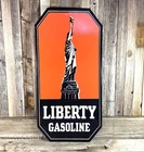 Liberty Gasoline Gas Oil Large 23" Embossed Metal Steel Sign Garage Vintage New