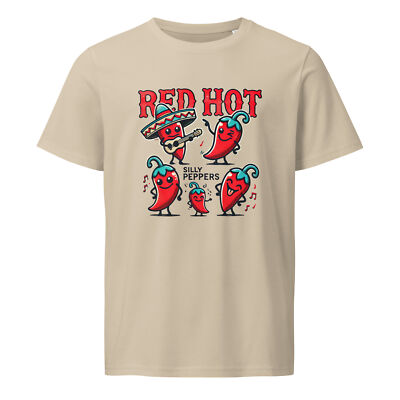 Red Hot Silly Peppers Organic T-Shirt   Vintage Meme, Festival Concert Tee