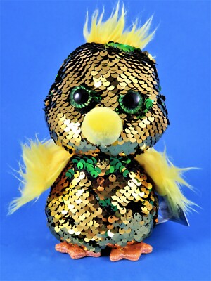 Bling Flip Sequins Chick Stuffed Animal Yolk 6 Inch New With Tags
