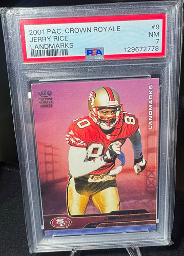 Pacific 2001 Crown Royale Landmarks #9 Jerry Rice 49ers PSA 7 Insert #98/99