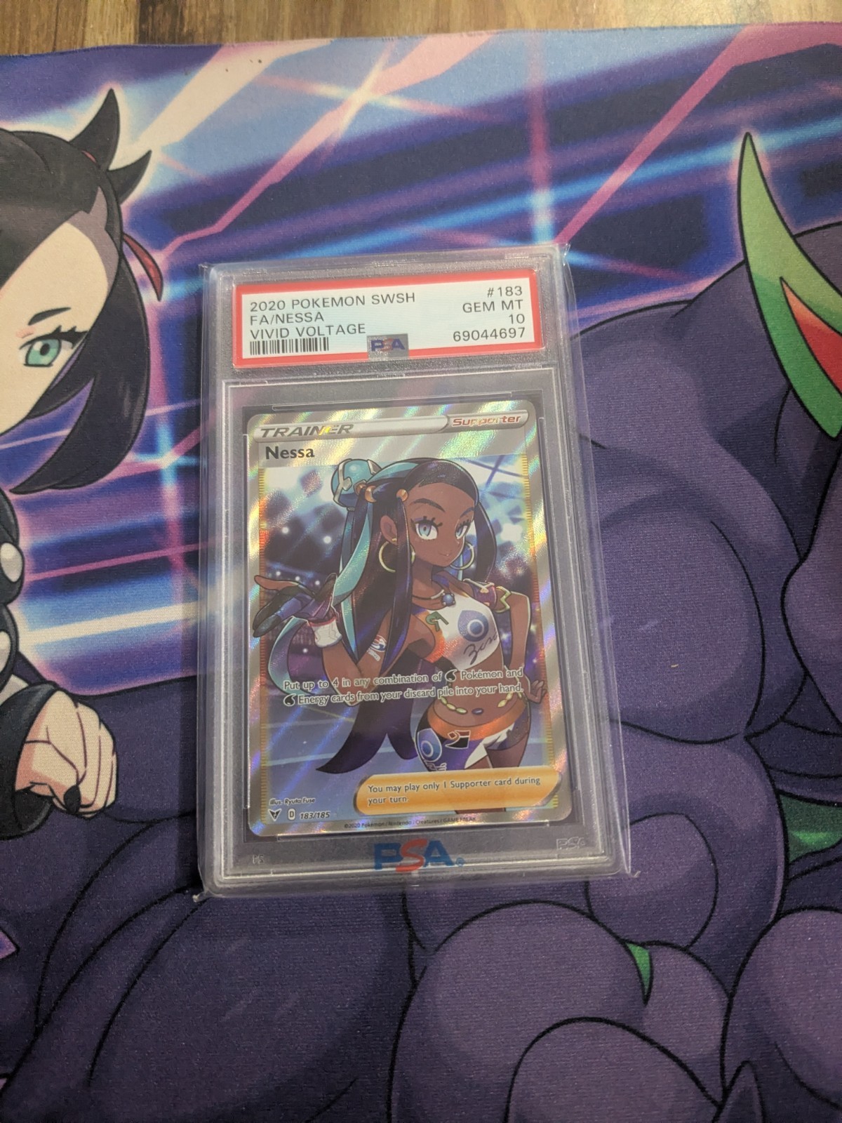 PSA 10 Nessa Full Art Trainer 183/185 Vivid Voltage Pokemon