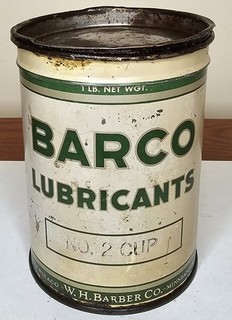Vintage Barco Lubricant One Pound Cup Grease Can Minneapolis Barber Advertising